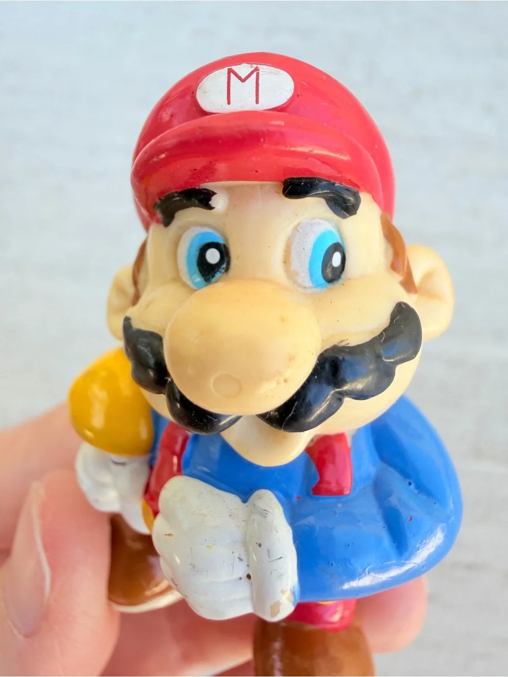 Rare 1989 Original Vintage Nintendo Licensed Mario Figurine Holding a Mushroom